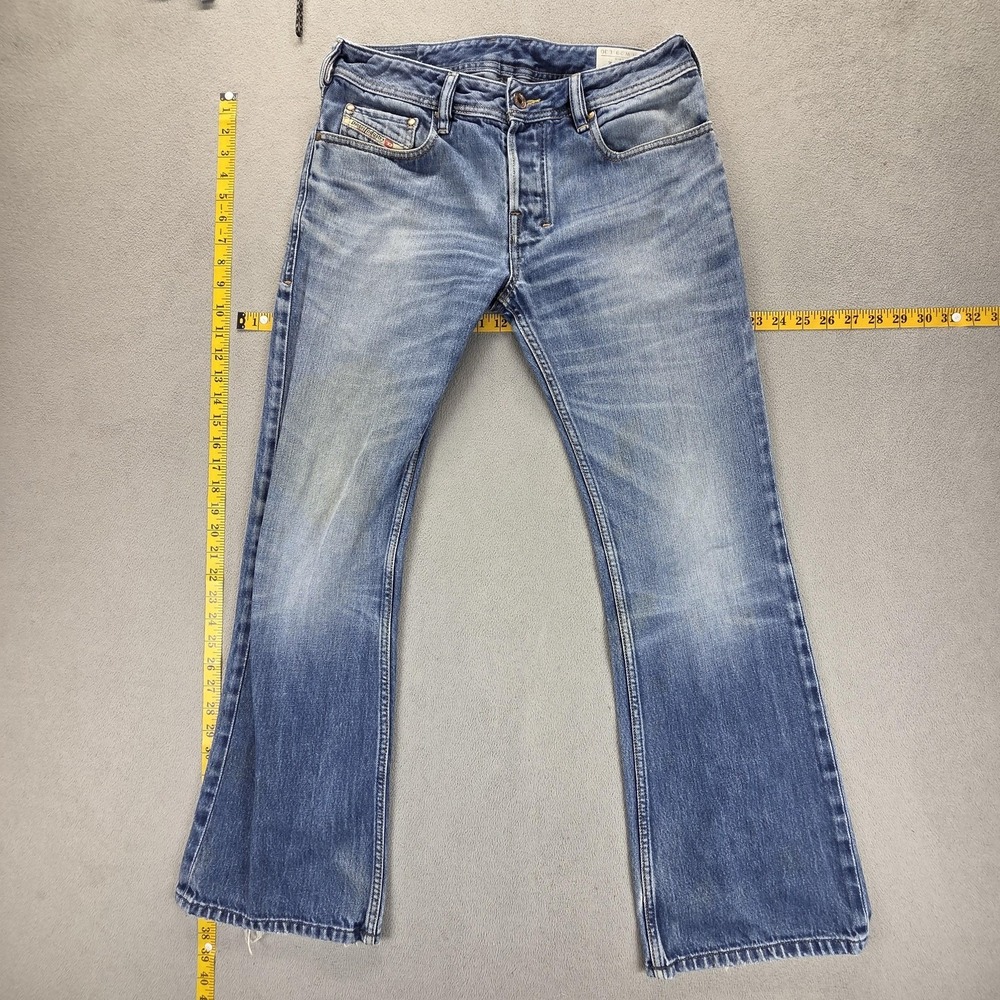 Diesel Jeans Mens 29x30 Blue Zathan Light Wash Regular Bootcut 0073I